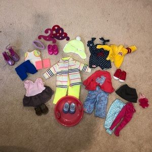 Lot of Our Generation doll clothing